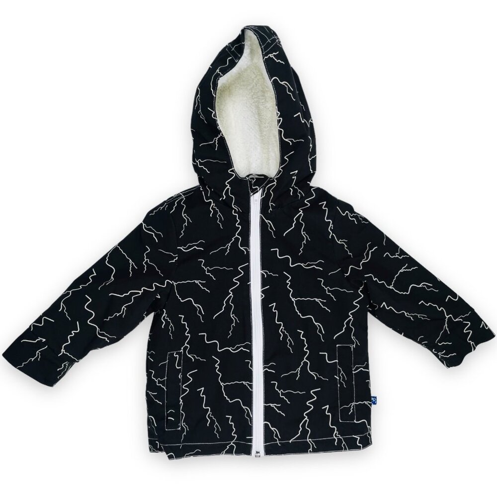 Kickee Pants Lightning Bolt Hooded Weather Resistant Fuzzy Lined Coat 12-18m
